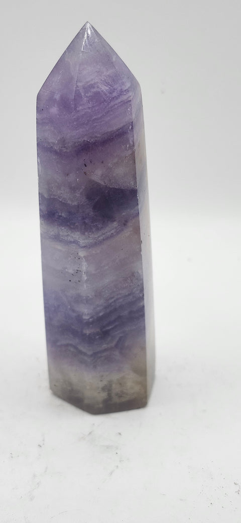 Striped purple florite tower! 3.5 inches, 3.6 ounces