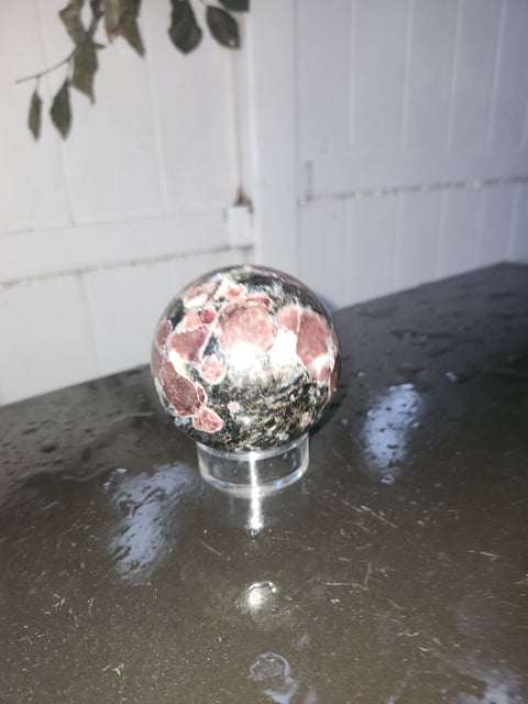 1.5 pound, 69.6mm, 2.74 inch Astrophyllite garnet fireworks sphere