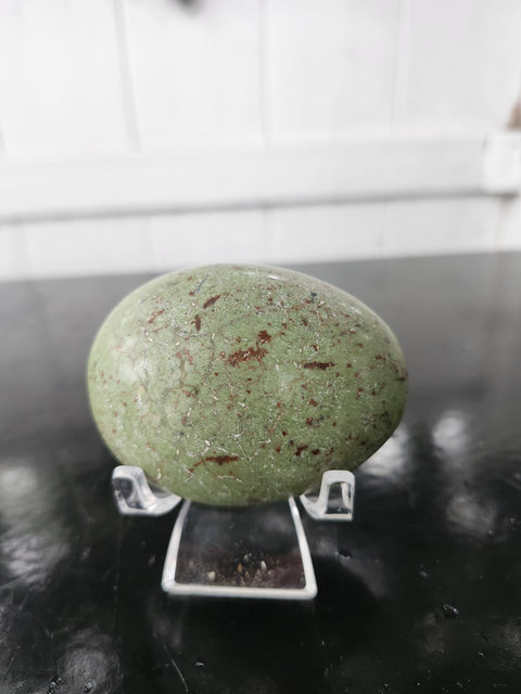 Olive opal palm stone! 4.2 ounces, 2.75 inches