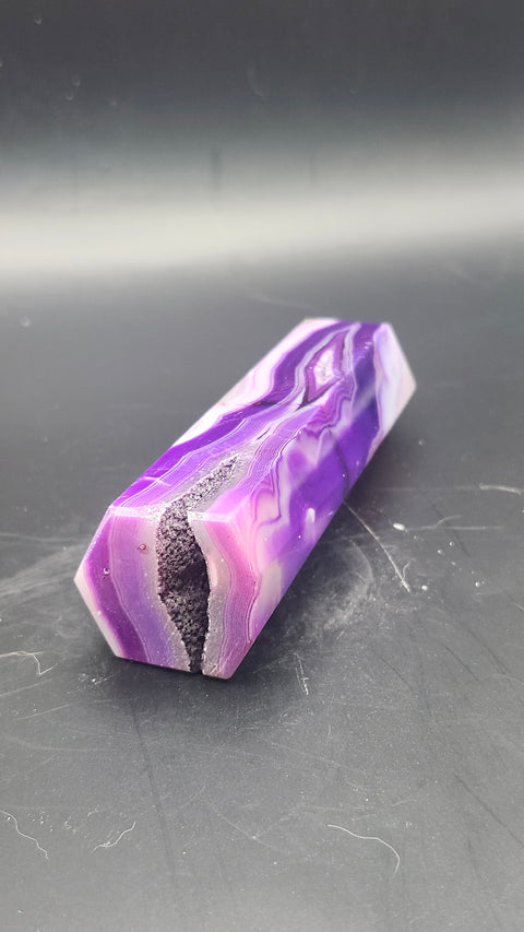 Purple druzy agate tower! 3.75 inches, 3.2 ounces