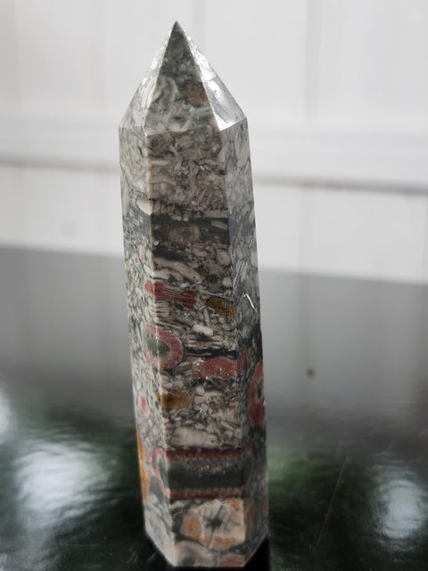 Crinoid fossil tower
