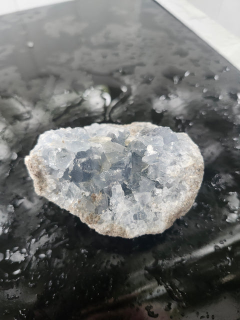 Blue calcite geode, clusters!! 6 too 8 ounces