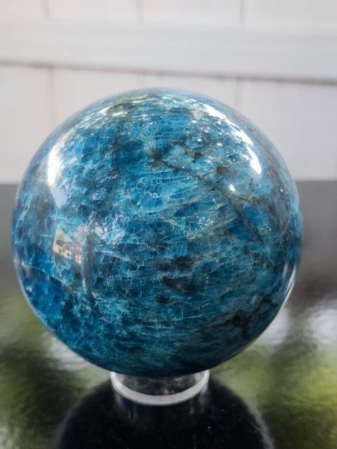 Blue apatite sphere! 3.2 inches, 81mm, 2.2 pounds