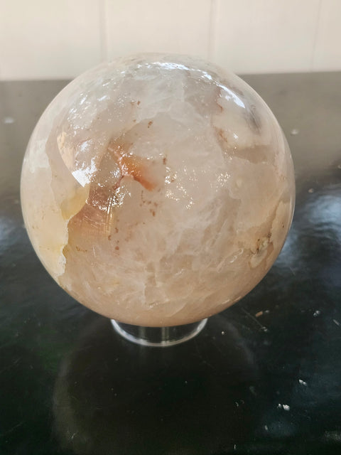 Flower agate sphere! 1.5 pounds, 75mm, 2.98 inches