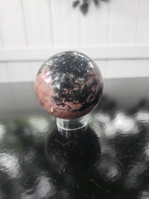61.9mm, 2.44 inch rhodonite sphere! 1 pound