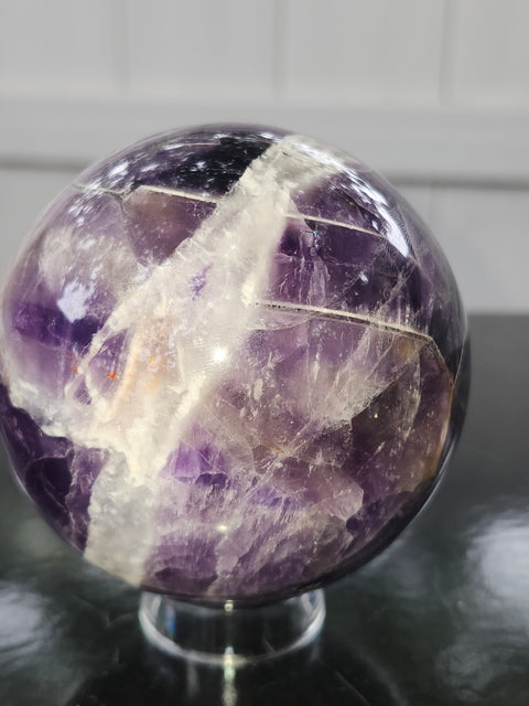 Dream amethyst sphere! 75.8mm, 2.98 inches, 1.5 pounds