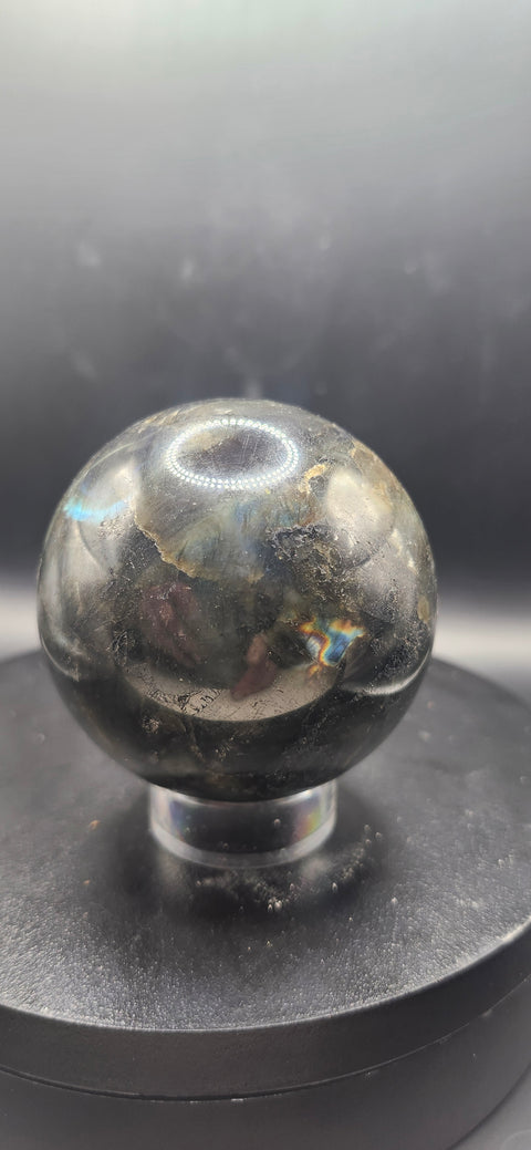 Labradorite sphere! 62mm, 2.4 inches, 12 ounces
