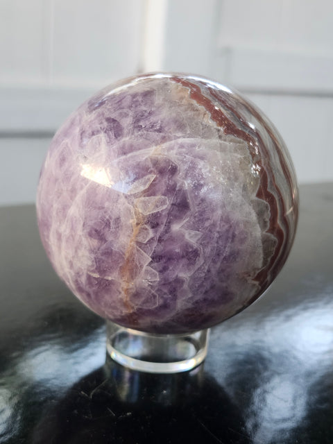 Amethyst lace agate sphere! 74mm 2.93 inches, 1.4 pounds