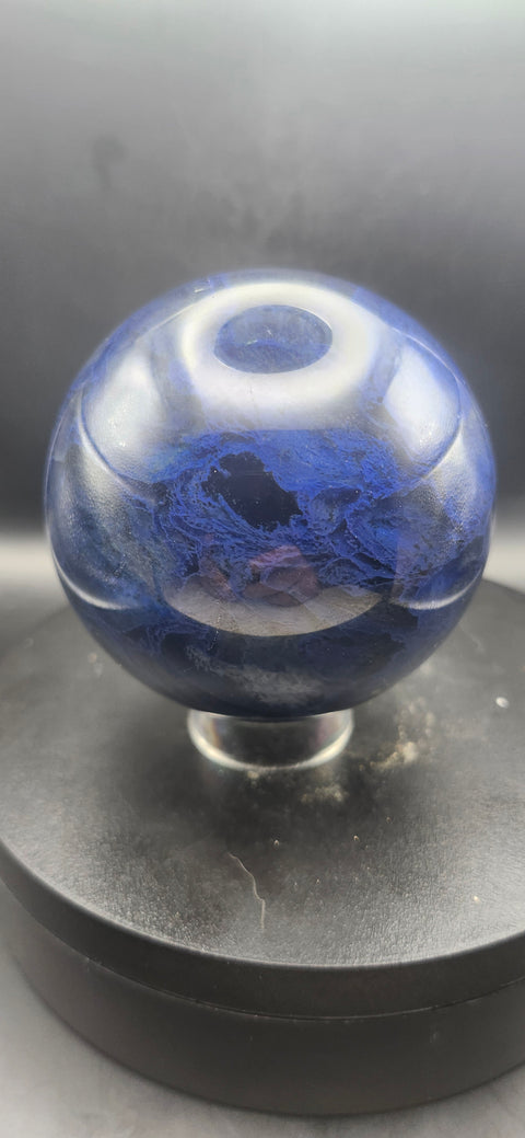 Blueberry smelting quartz sphere! 1.2 pounds, 75.8mm, 2.98 inches