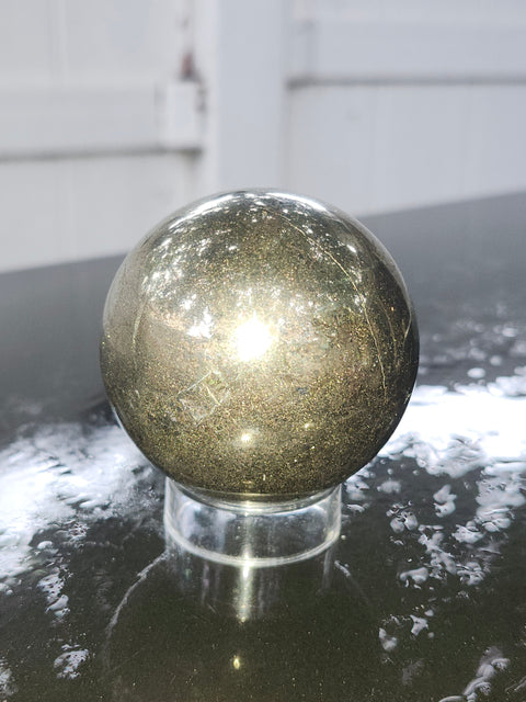 13.5 ounce Pyrite sphere! 53.9 mm, 2.12 inches