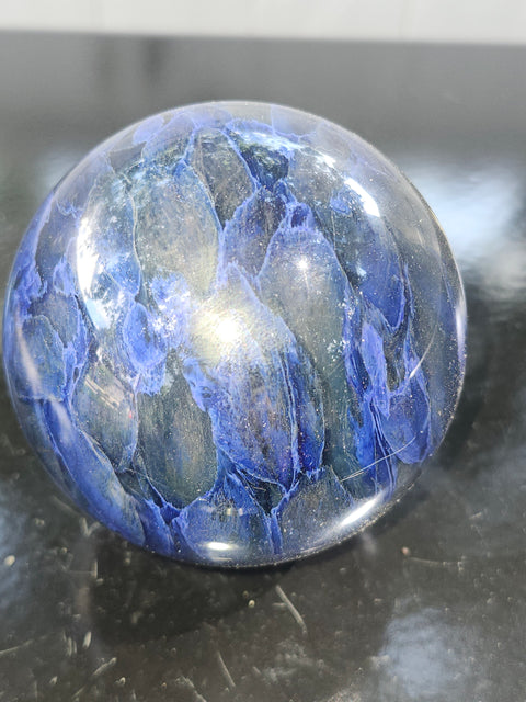 Blueberry quartz sphere! 78mm, 3.1 inches, 1.4 pounds