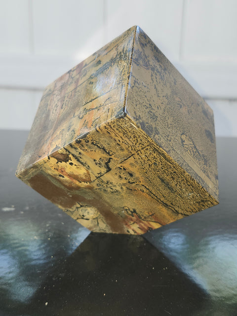 Dendritic jasper balancing cube! 1.5 pounds, 60.6mm by 61.2mm
