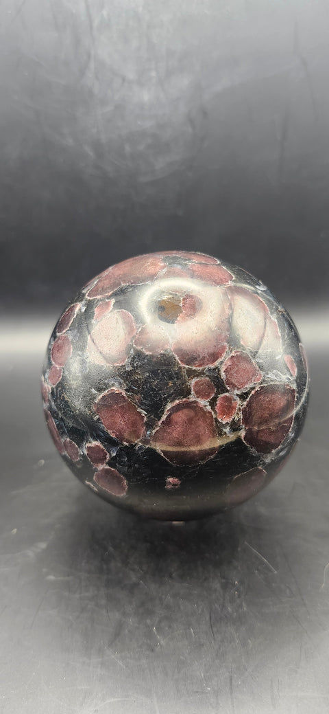 Astrophyllite garnet firework sphere! 74.5mm, 2.93 inches, 1.9 pounds