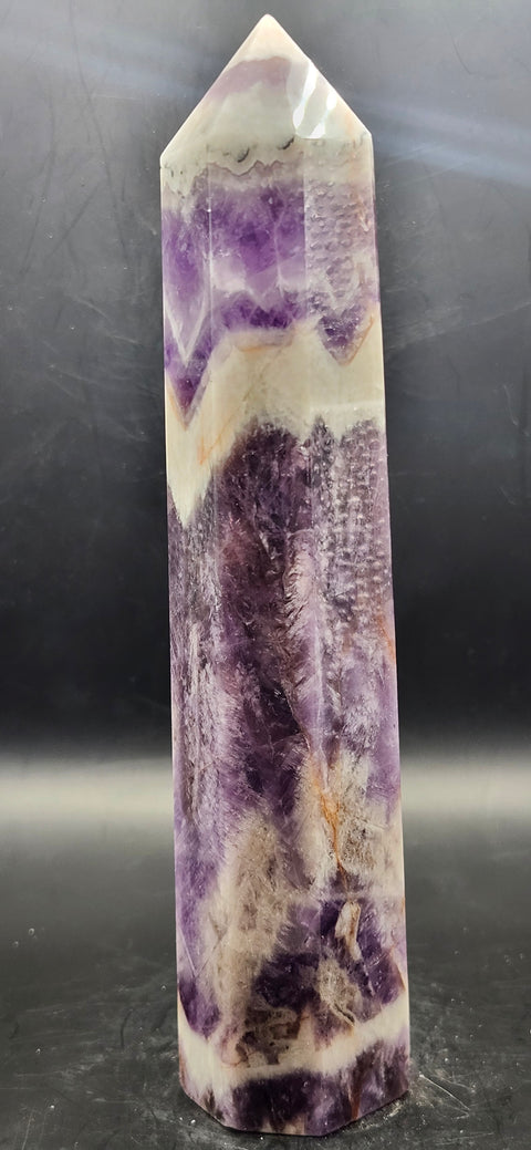 Large Dream amethyst tower! 7 inches tall, 12 ounces.