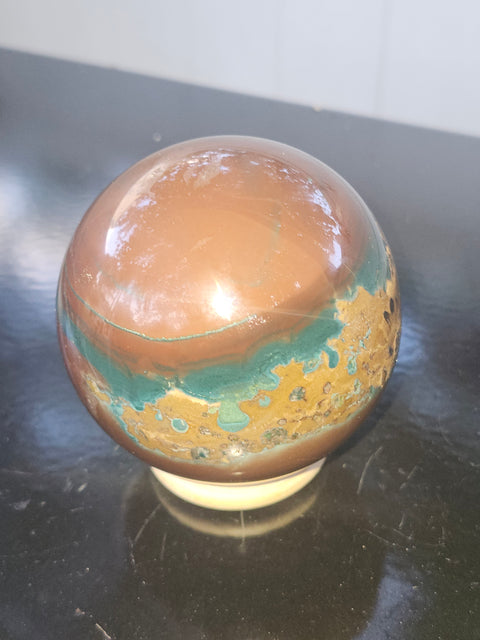 Ocean jasper sphere! 72mm, 2.83 inches, 1.1 pounds