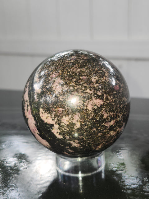 1 pound rhodonite sphere! 75mm,2.95 inches
