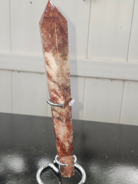 Fire quartz scepter! 7.5 ounces, 8 inches!
