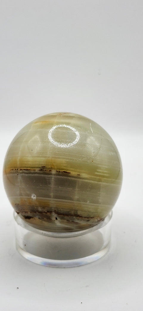 Striped calcite sphere 53mm, 2.1 inches 7.8 ounces