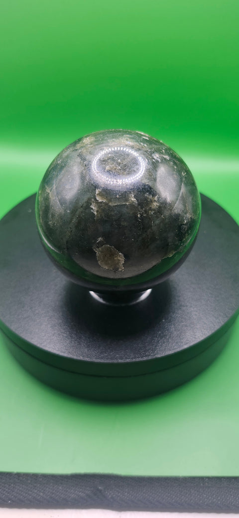 Labradorite sphere! 65mm, 2.5 inches, 14 ounces blue flash
