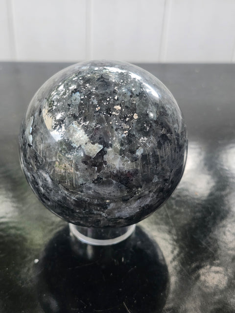 Larvikite sphere! 1.1 pounds, 69mm, 2.7 inches
