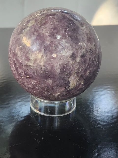 Lepidolite sphere! 11 ounces, 60mm, 2.36 inches