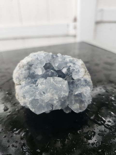 Blue calcite geode, clusters!! 6 too 8 ounces