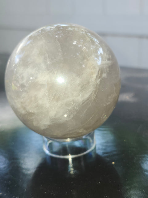 Black moonstone sphere! 63mm, 2.5 inches, 12.8 ounces
