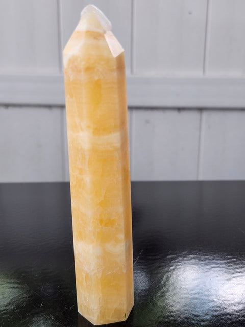 Orange calcite tower! 5 ounces, 5.2 inces