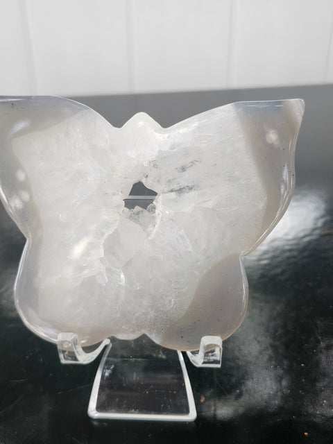 Druzy agate butterfly! 5 ounces, 4 inches wide, 3 inches tall