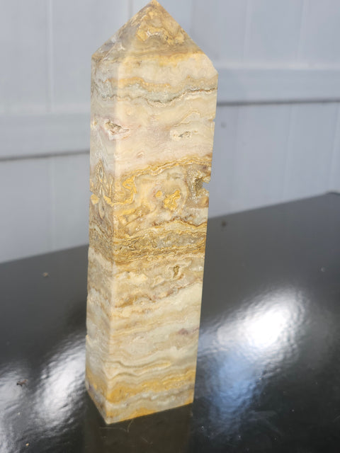 Yellow jasper tower! 6.5 inches tall, 14 ounces