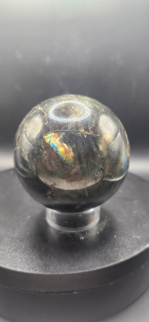 Labradorite sphere! 62mm, 2.4 inches, 12 ounces