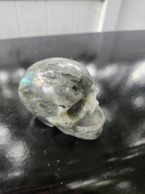 Labradorite skull! 1.2 pounds, 3.8 inches long, 2.8 tall, 2.3 wide