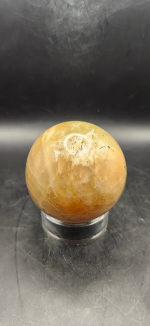 Peach moonstone sphere! 10.3 ounces, 59.6mm, 2.3 inches
