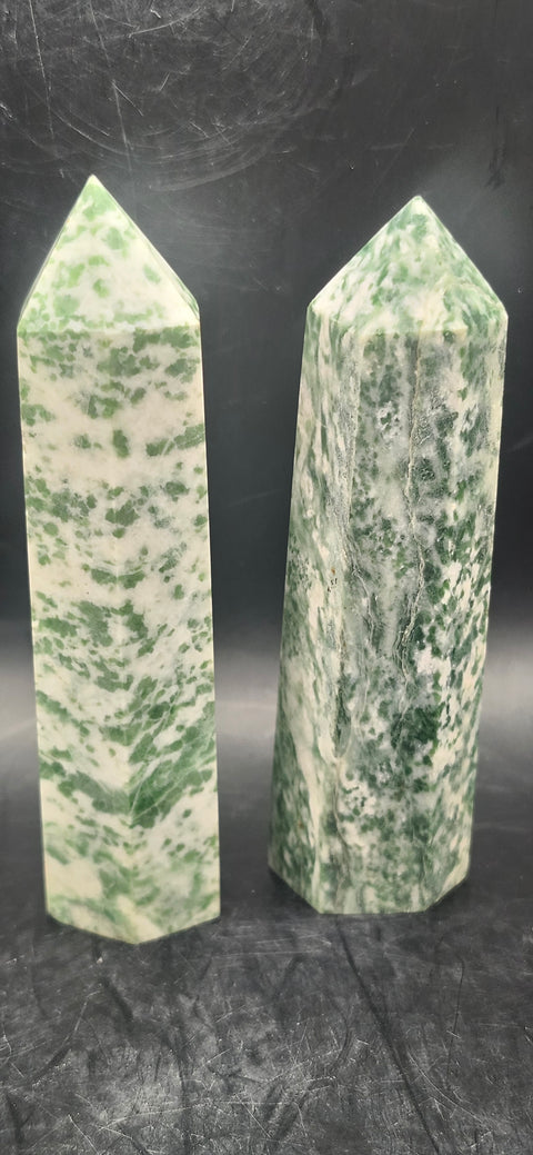 Tree agate tower! 3.5 inches, 3.8 ounces!