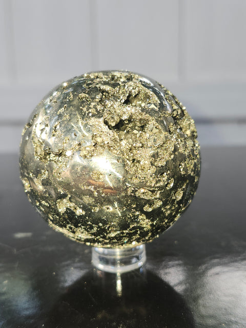Pyrite sphere! 52.9mm, 2.08 inches, 11.1 ounces
