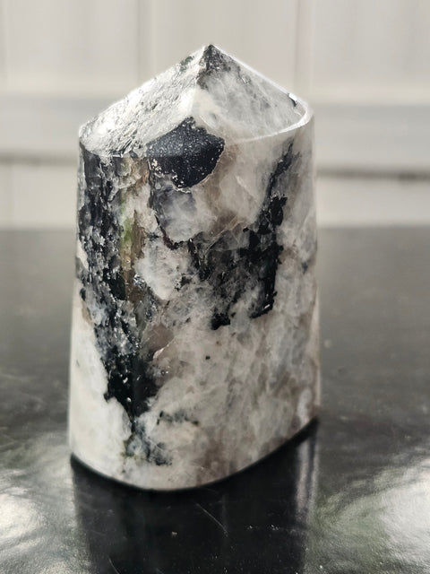 Rainbow moonstone full polished point tower! 2.5 too 3.5 inches