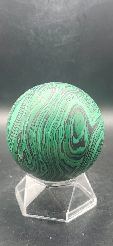 Malachite sphere! 61.5mm, 2.4 inches, 9.2 ounces!