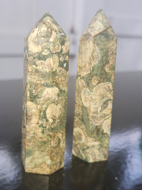 Rainforest rhyolite tower! 2.2 ounces, 3.1 inches