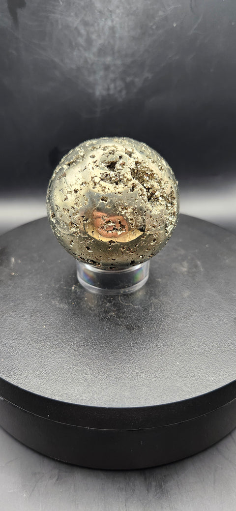 Pyrite sphere. 50.8mm, 2 inches, 9.5 ounces