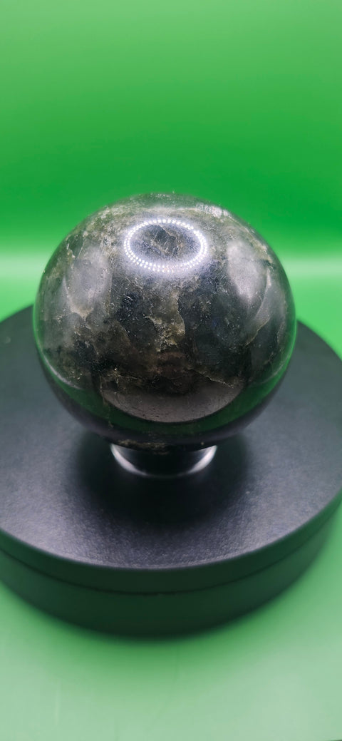 Labradorite sphere! 65mm, 2.5 inches, 14 ounces blue flash