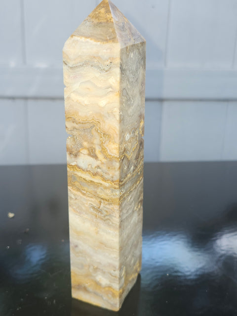 Yellow jasper tower! 6.5 inches tall, 14 ounces