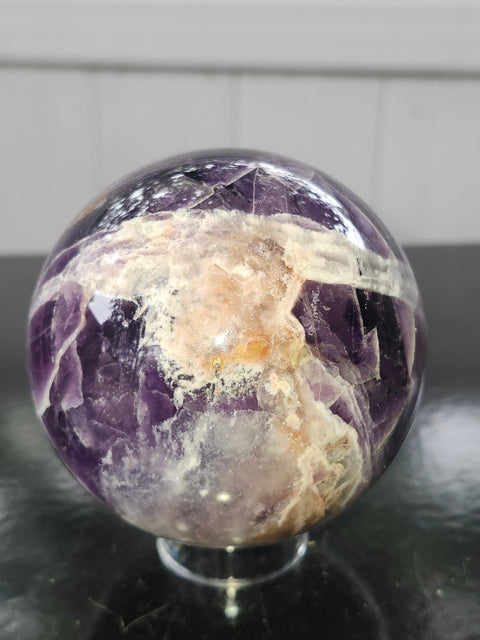 Dream amethyst sphere! 75.8mm, 2.98 inches, 1.5 pounds