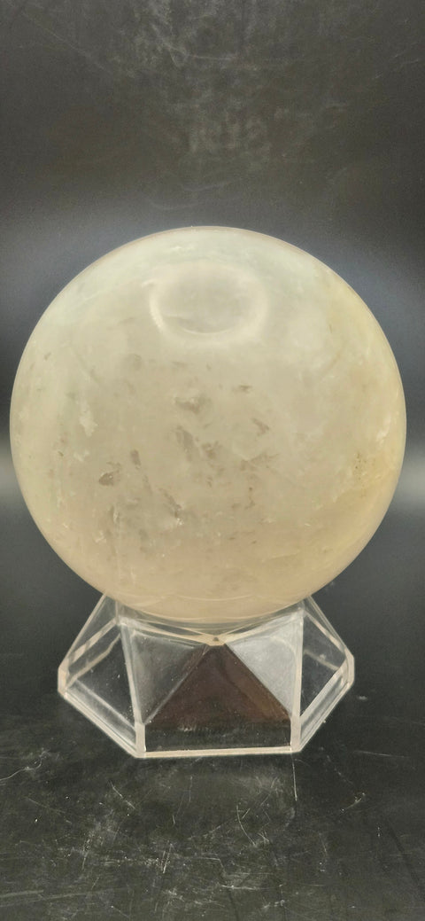 Clear quartz sphere. 68.4mm, 2.69, 15.8 ounces
