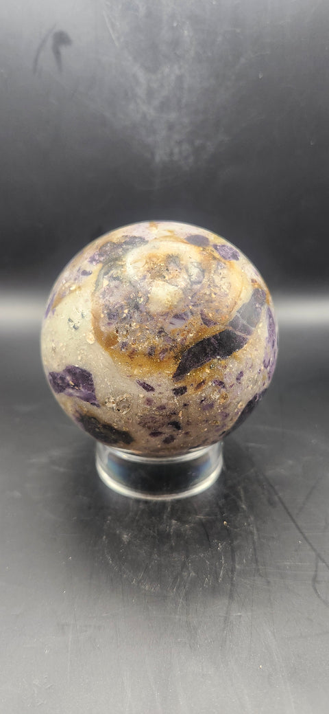 Purple opalized florite. 74.2mm, 2.92 inches, 1.5 pounds!