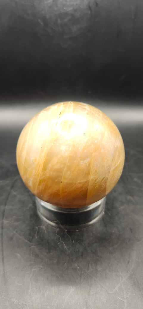 Peach moonstone sphere! 10.3 ounces, 59.6mm, 2.3 inches