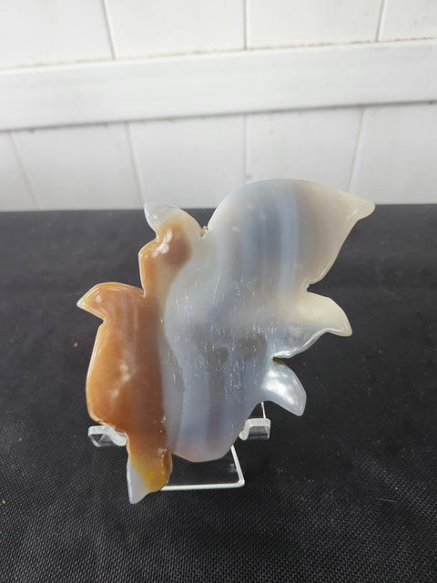 Druzy agate flower carving! 7 ounces, 5 inches tall