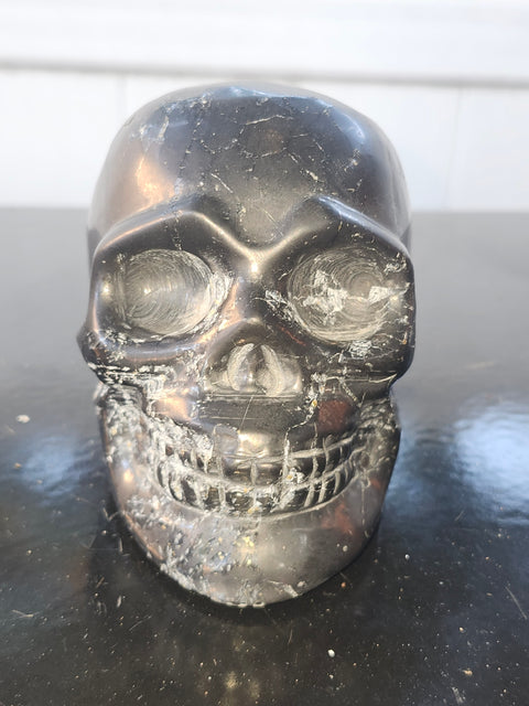 Shungite skull! 1.5 pounds, 4 inches long by 3.1 tall, 2.5 wide