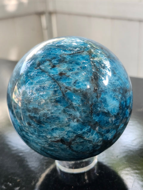 Blue apatite sphere! 3.2 inches, 81mm, 2.2 pounds