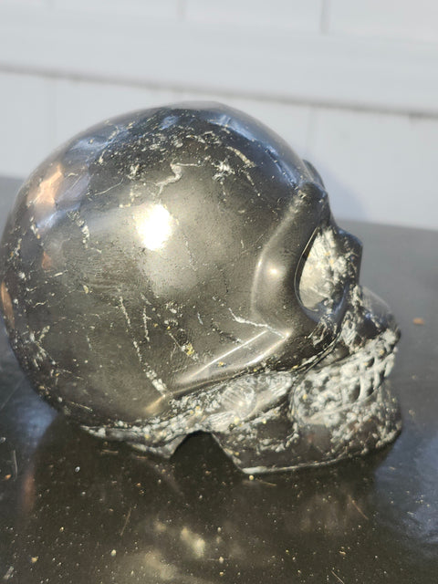 Shungite skull! 1.5 pounds, 4 inches long by 3.1 tall, 2.5 wide