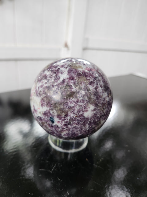 81mm, 3.18 inch Lepidolite sphere! 1.10 pounds